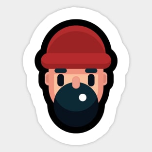 Bearded Man With A Hat Sticker